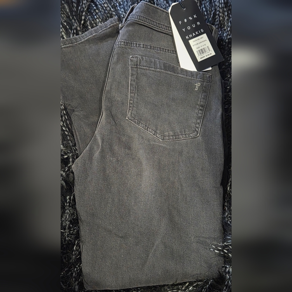 F*%k Your Khakis Men's Slim Straight Jeans — Charcoal Gray